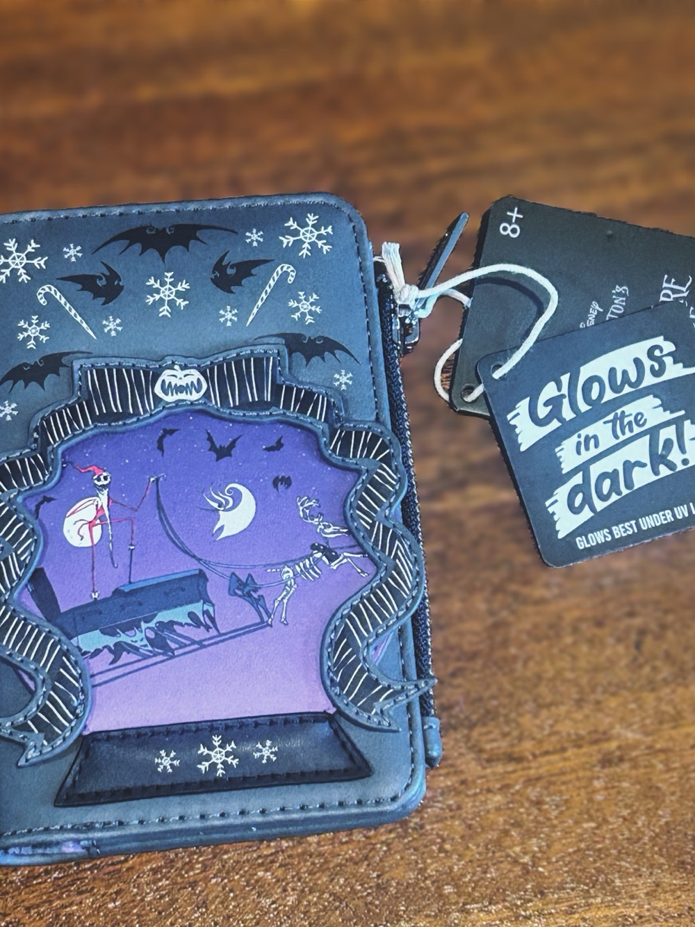 Disney The Nightmare Before Christmas Loungefly Backpack & Wallet Snowglobe NWT - Picture 7 of 11